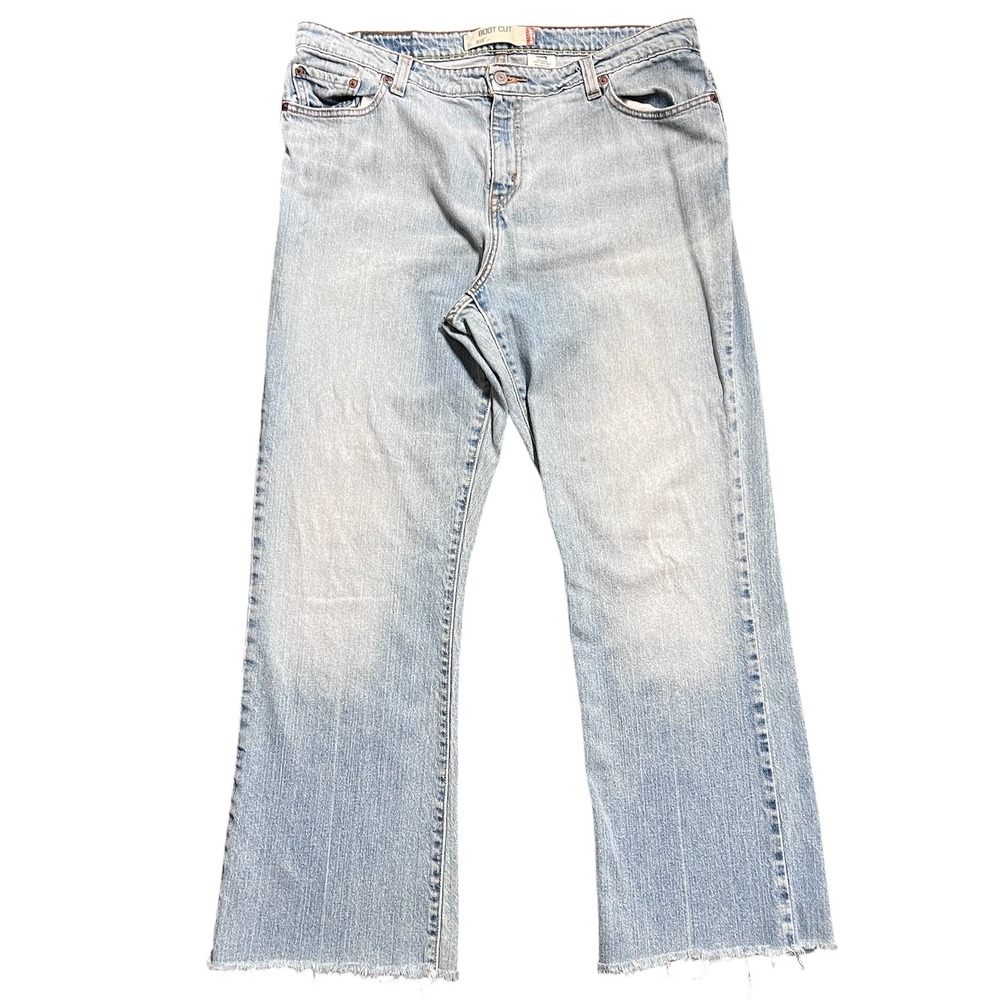 2005 VTG Levis 515 Boot Cut Light Wash Jeans Womens Size 18 Frayed Hem Denim Y2K
